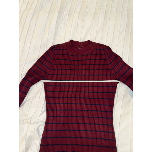 Abercrombie & Fitch Ribbed Knit Striped Bodycon Midi Dress Women’s Medium Preppy - Picture 4 of 16